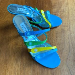 Isaac Mizrahi women’s slip-on 3” heel, multi-colored, size 7 M, made in Italy.